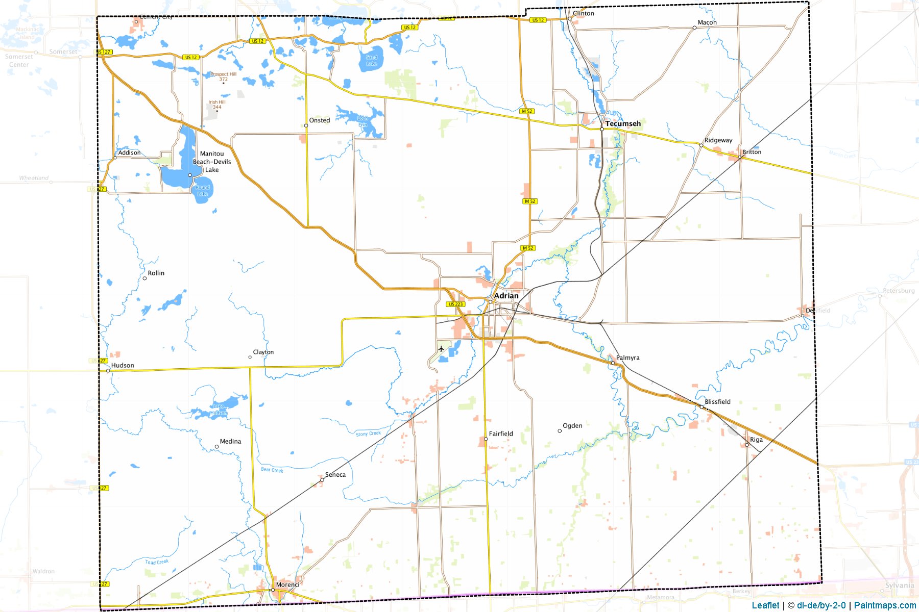 Lenawee (Michigan) Map Cropping Samples-1