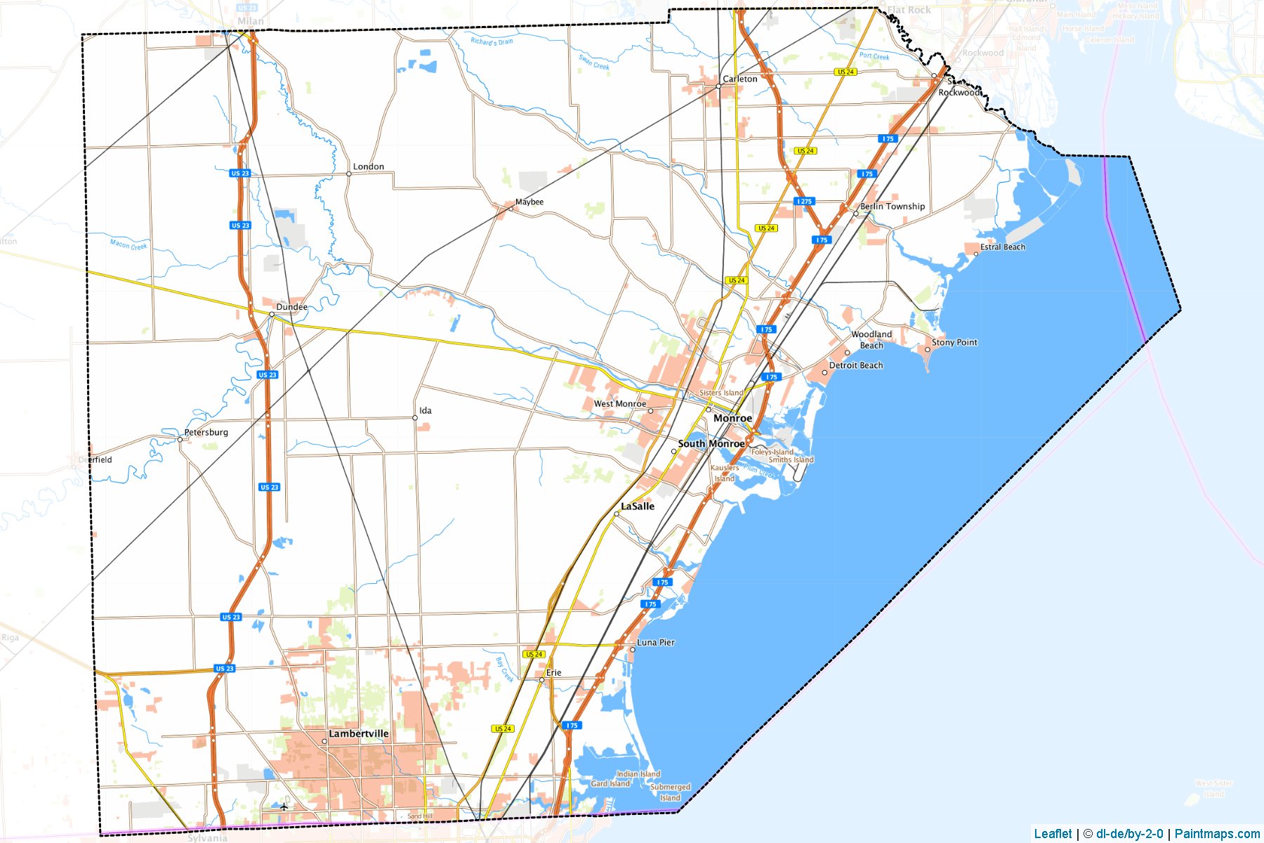 Monroe (Michigan) Map Cropping Samples-1