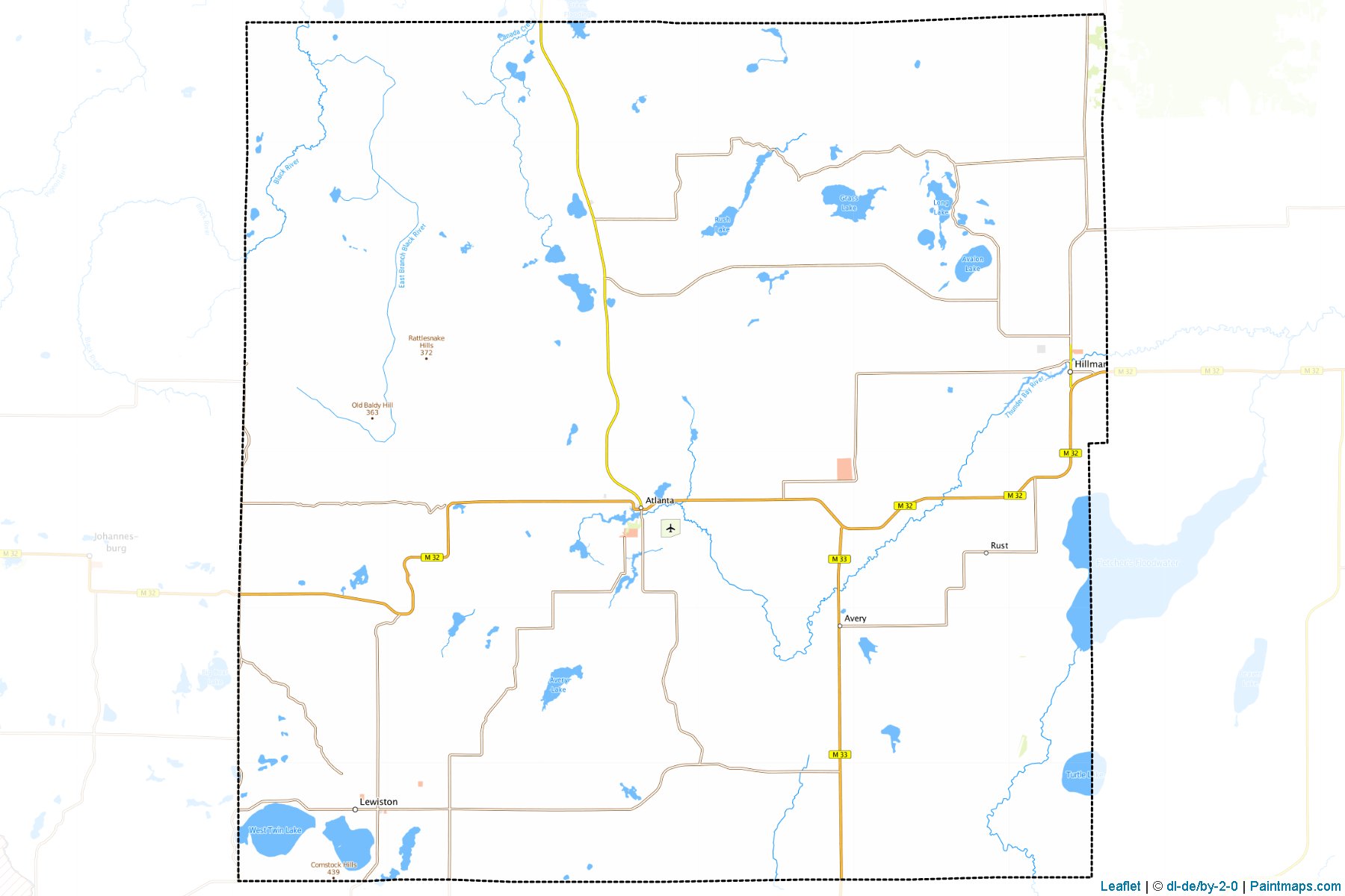 Montmorency (Michigan) Map Cropping Samples-1