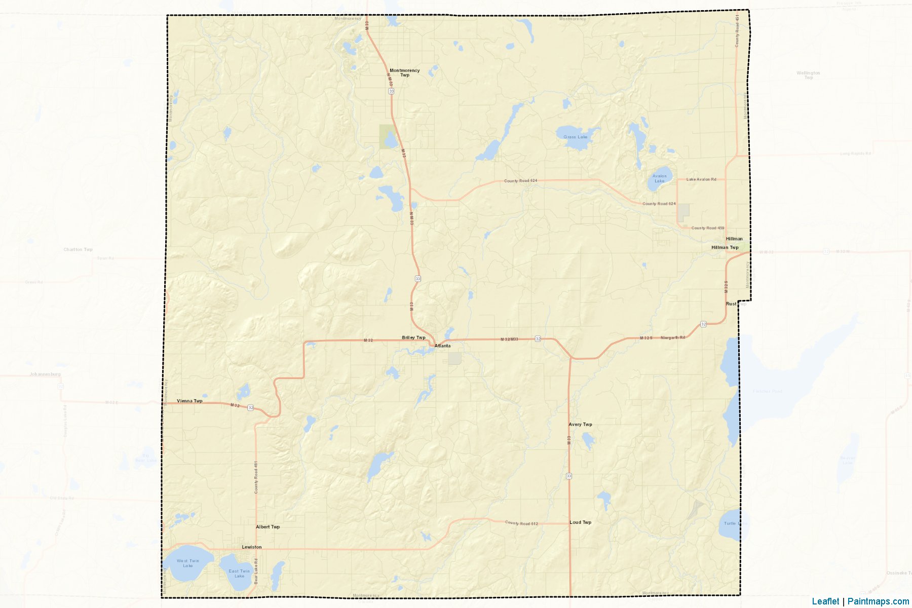 Montmorency (Michigan) Map Cropping Samples-2