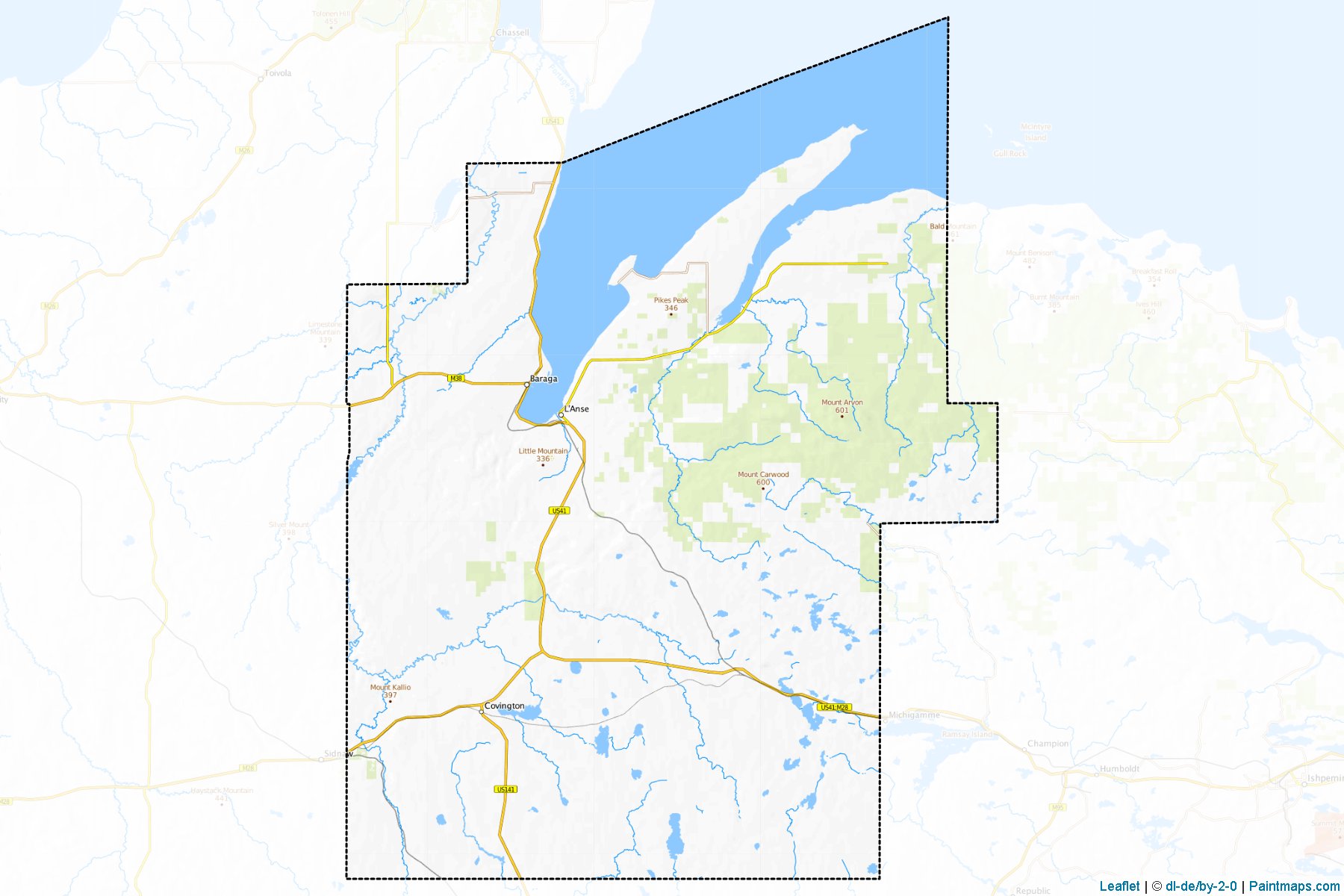 Baraga (Michigan) Map Cropping Samples-1