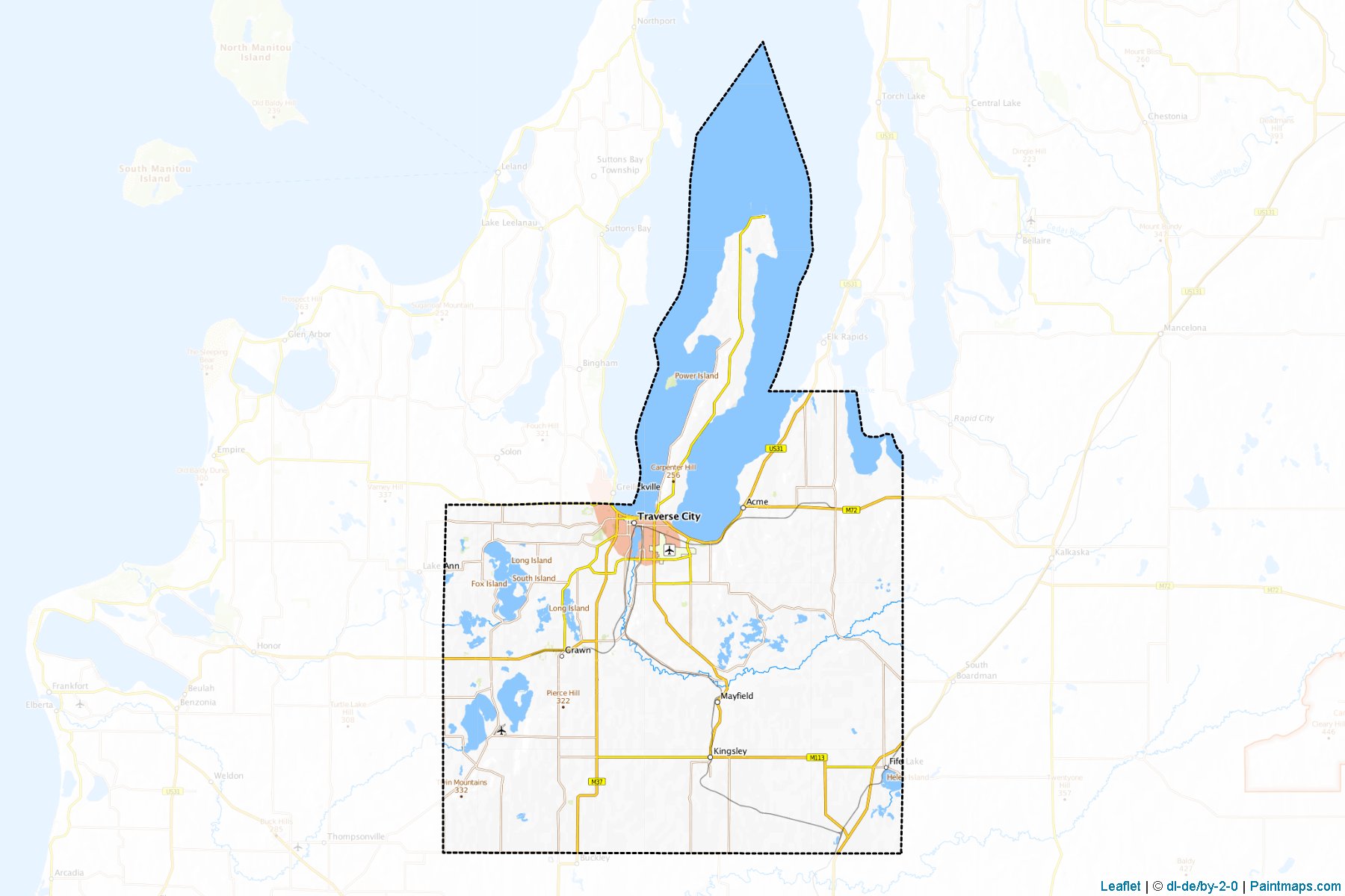 Grand Traverse (Michigan) Map Cropping Samples-1