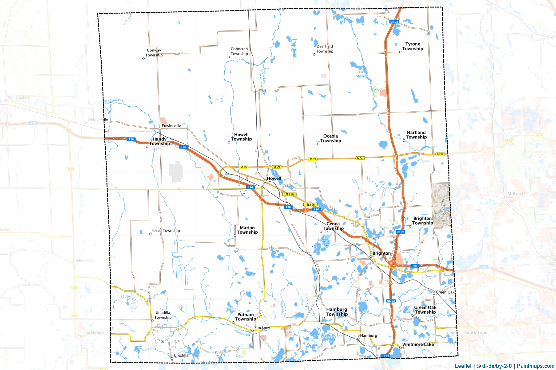 Muestras de recorte de mapas Livingston (Michigan)-1