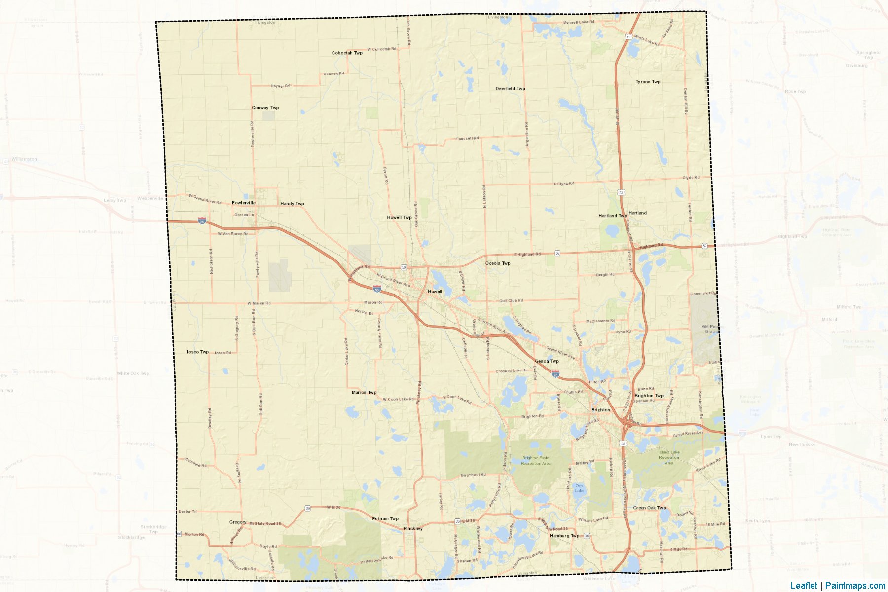 Muestras de recorte de mapas Livingston (Michigan)-2