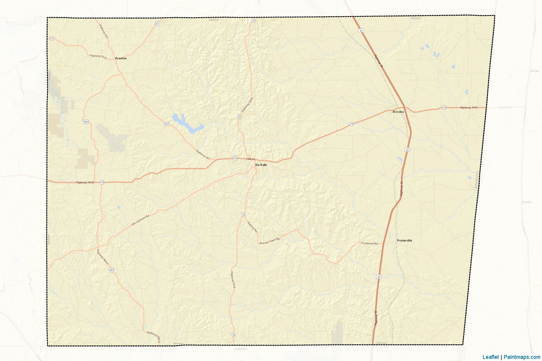 Kemper (Mississippi) Map Cropping Samples-2