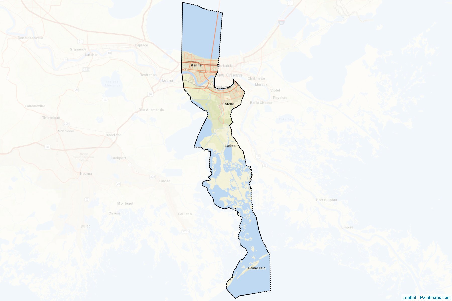 Jefferson (Louisiana) Map Cropping Samples-2