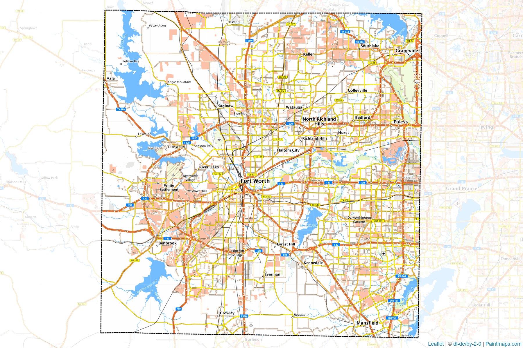 Tarrant County (Teksas) Haritası Örnekleri-1