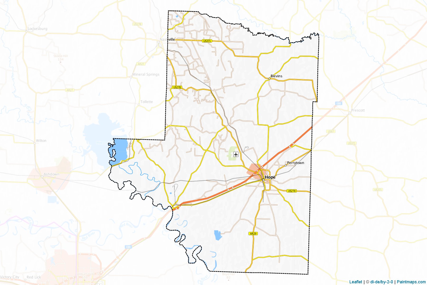 Muestras de recorte de mapas Hempstead (Arkansas)-1