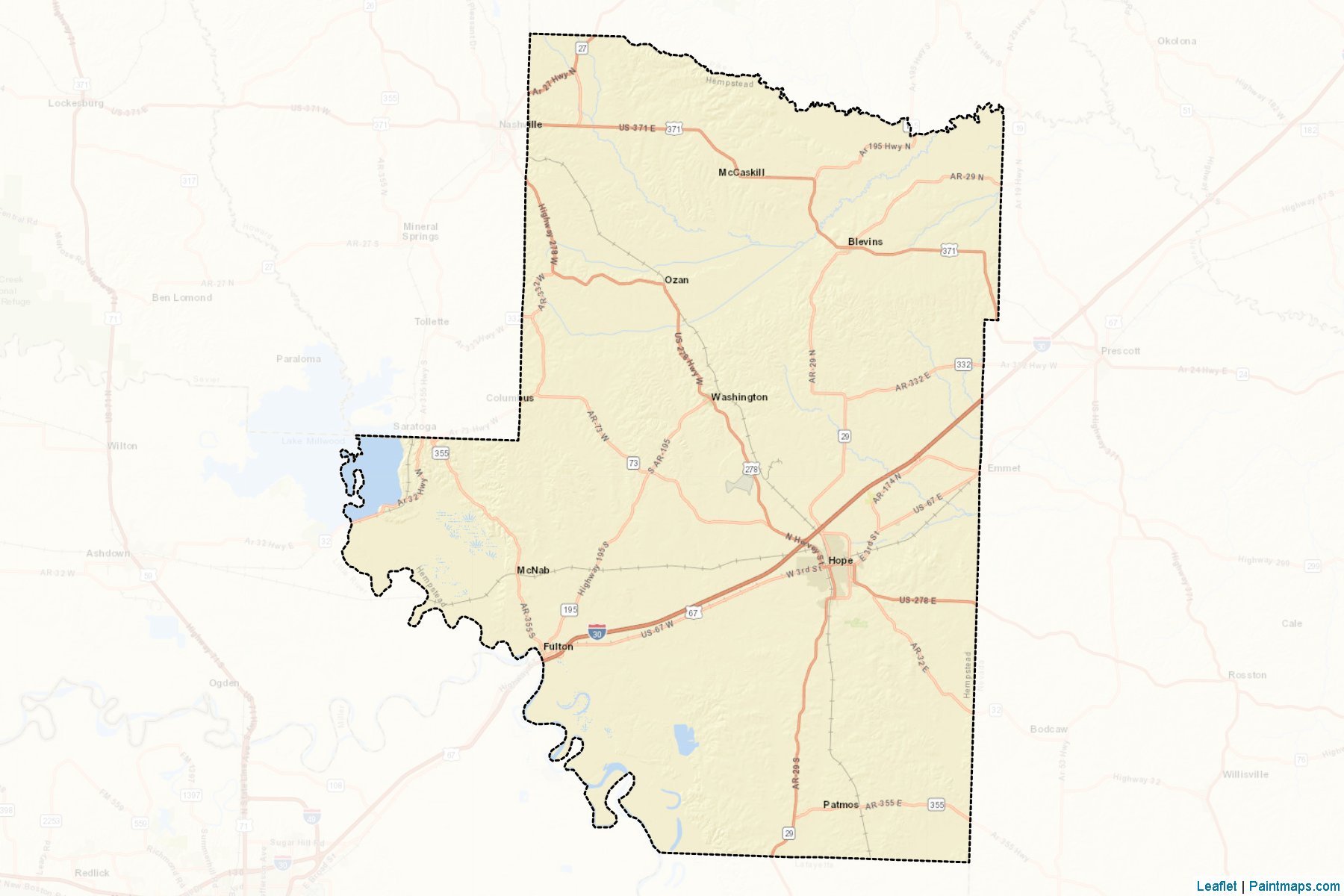 Muestras de recorte de mapas Hempstead (Arkansas)-2