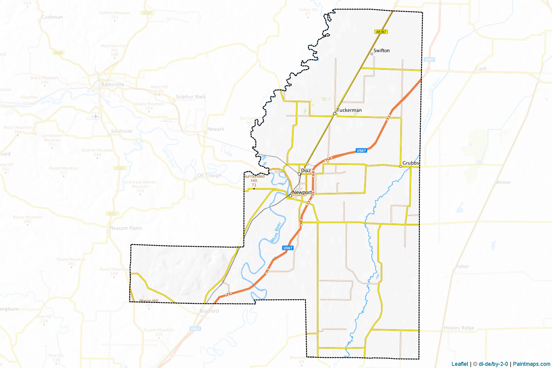 Muestras de recorte de mapas Jackson (Arkansas)-1