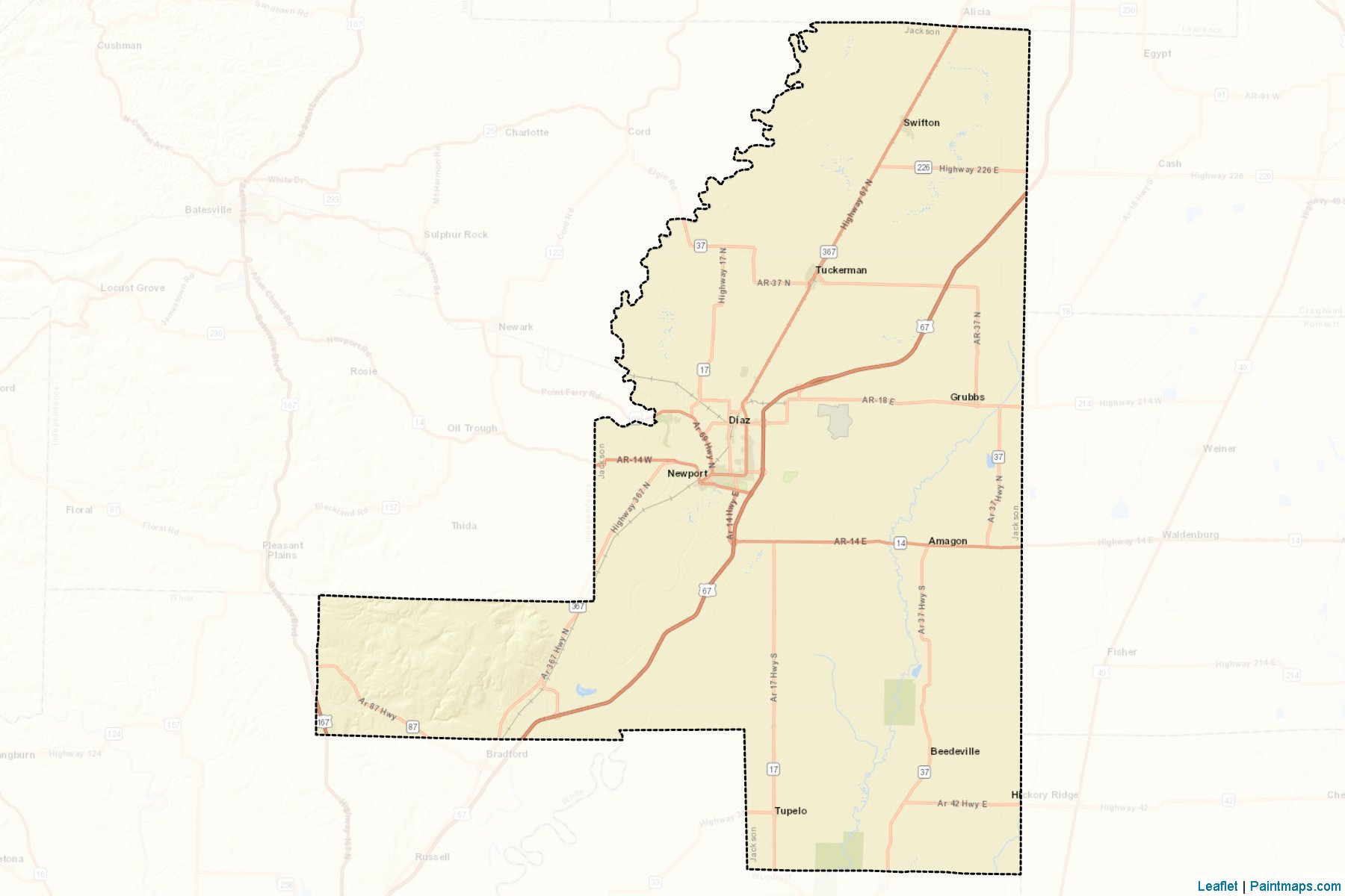 Muestras de recorte de mapas Jackson (Arkansas)-2