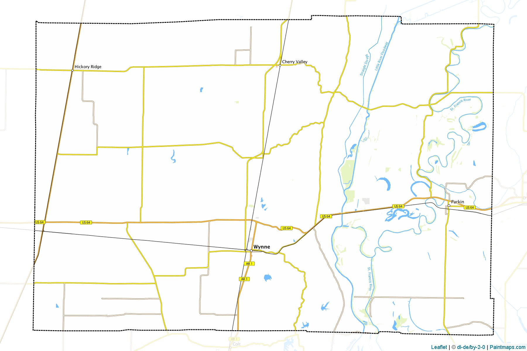 Muestras de recorte de mapas Cross (Arkansas)-1