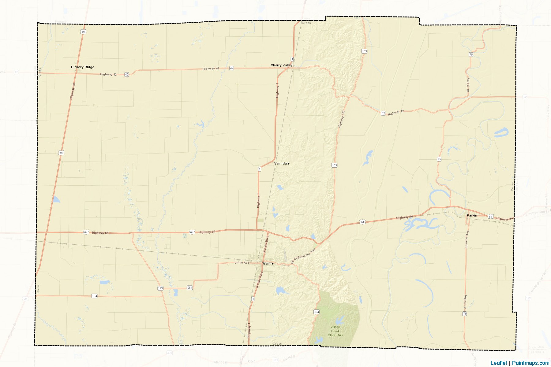 Muestras de recorte de mapas Cross (Arkansas)-2