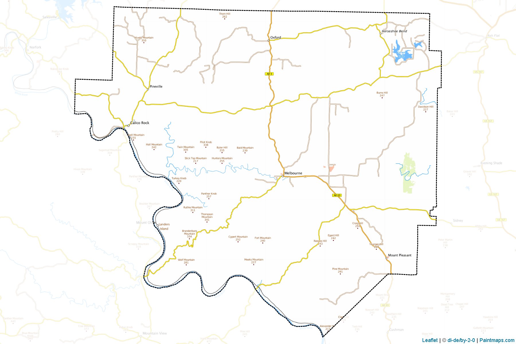 Izard (Arkansas) Map Cropping Samples-1