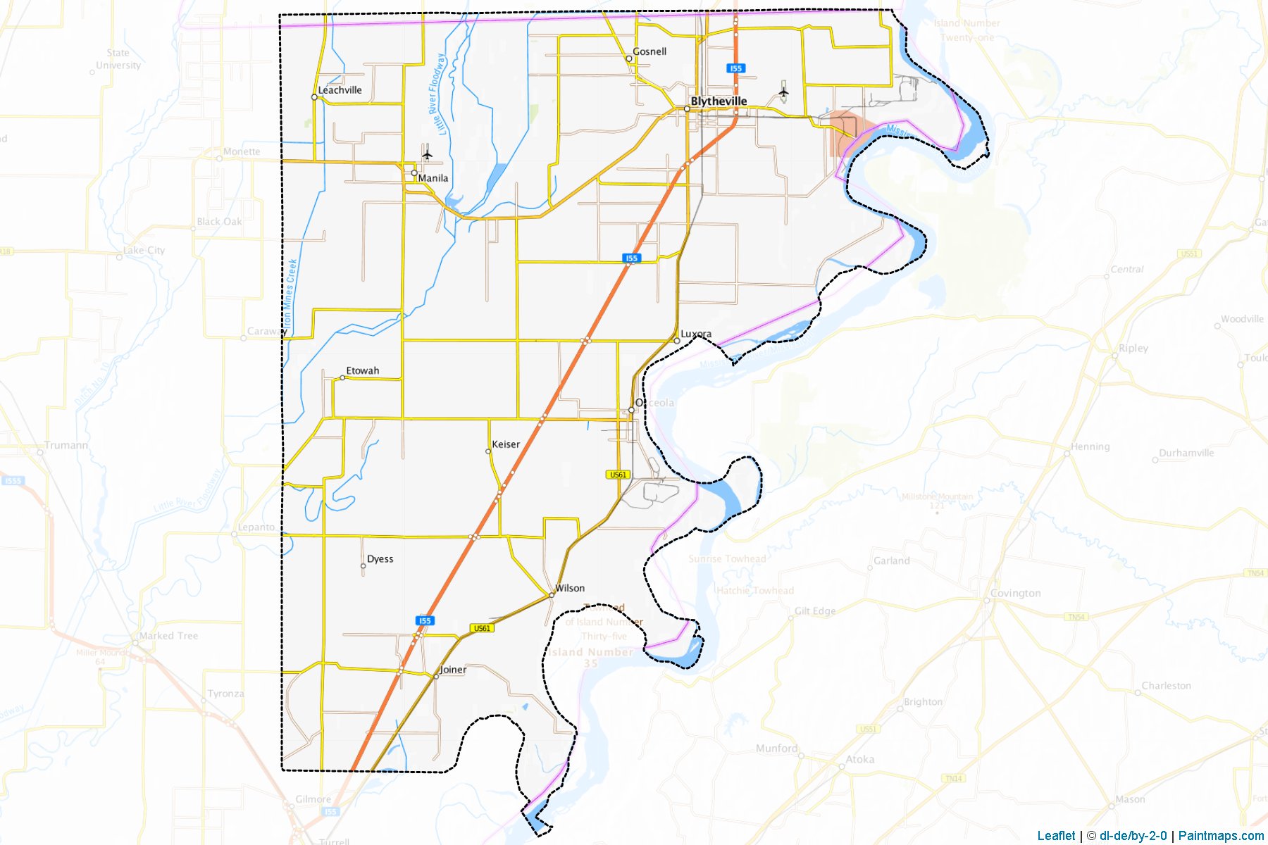 Muestras de recorte de mapas Mississippi (Arkansas)-1