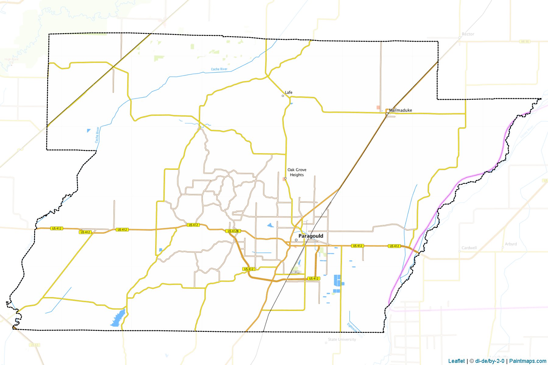 Muestras de recorte de mapas Greene (Arkansas)-1