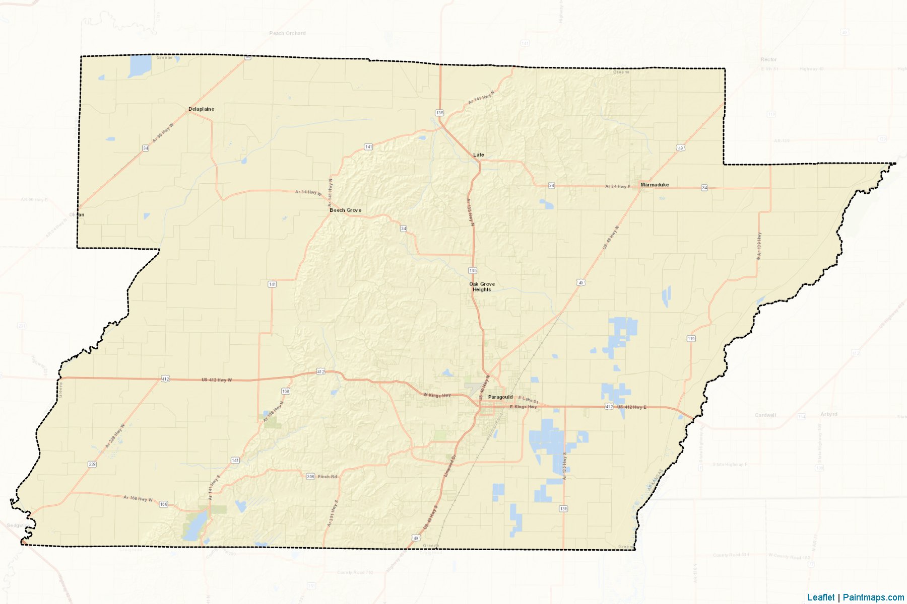 Muestras de recorte de mapas Greene (Arkansas)-2