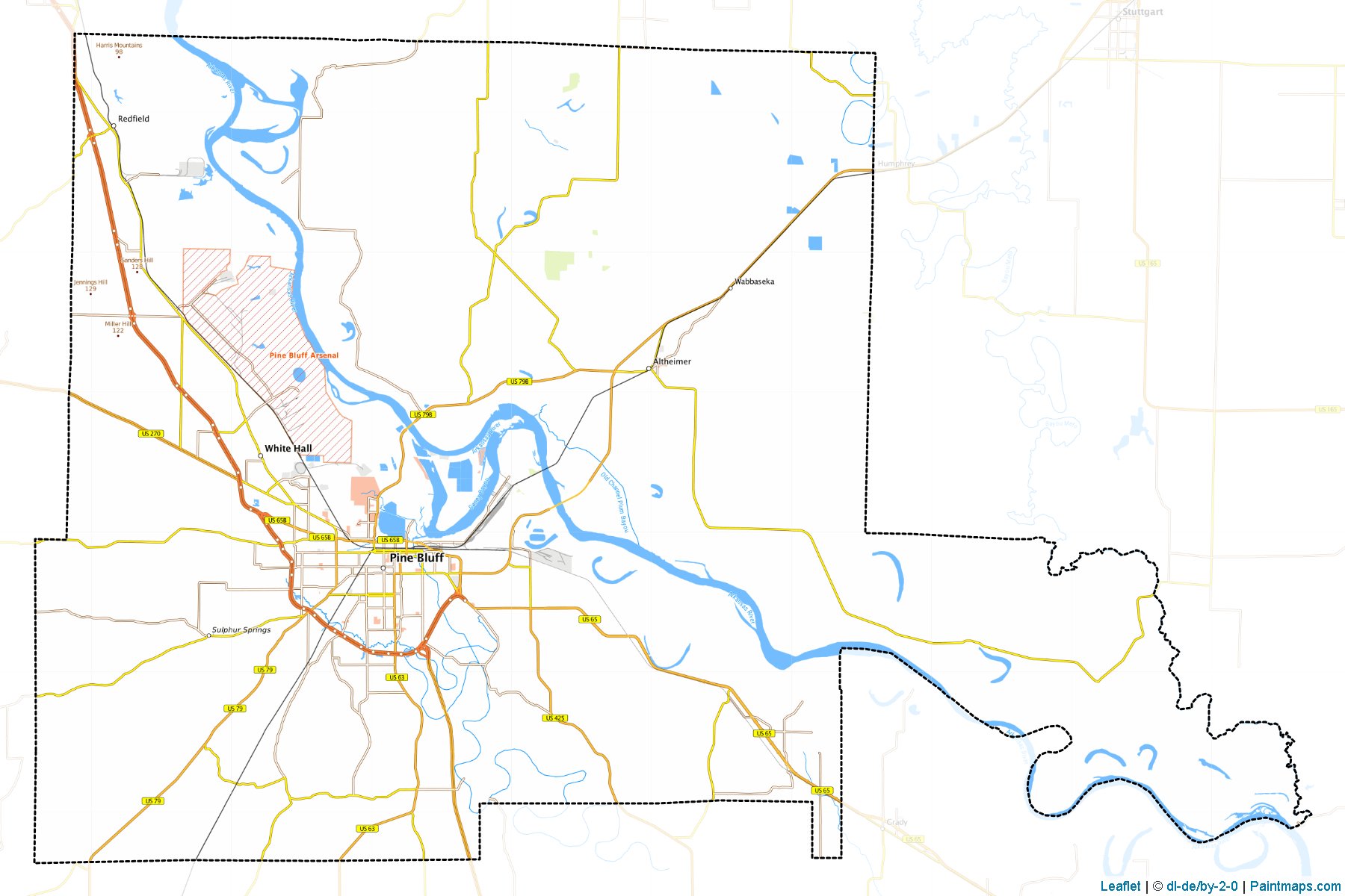 Jefferson County (Arkansas) Haritası Örnekleri-1