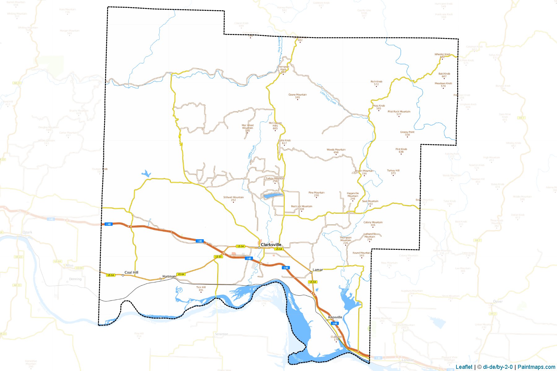 Johnson County (Arkansas) Haritası Örnekleri-1