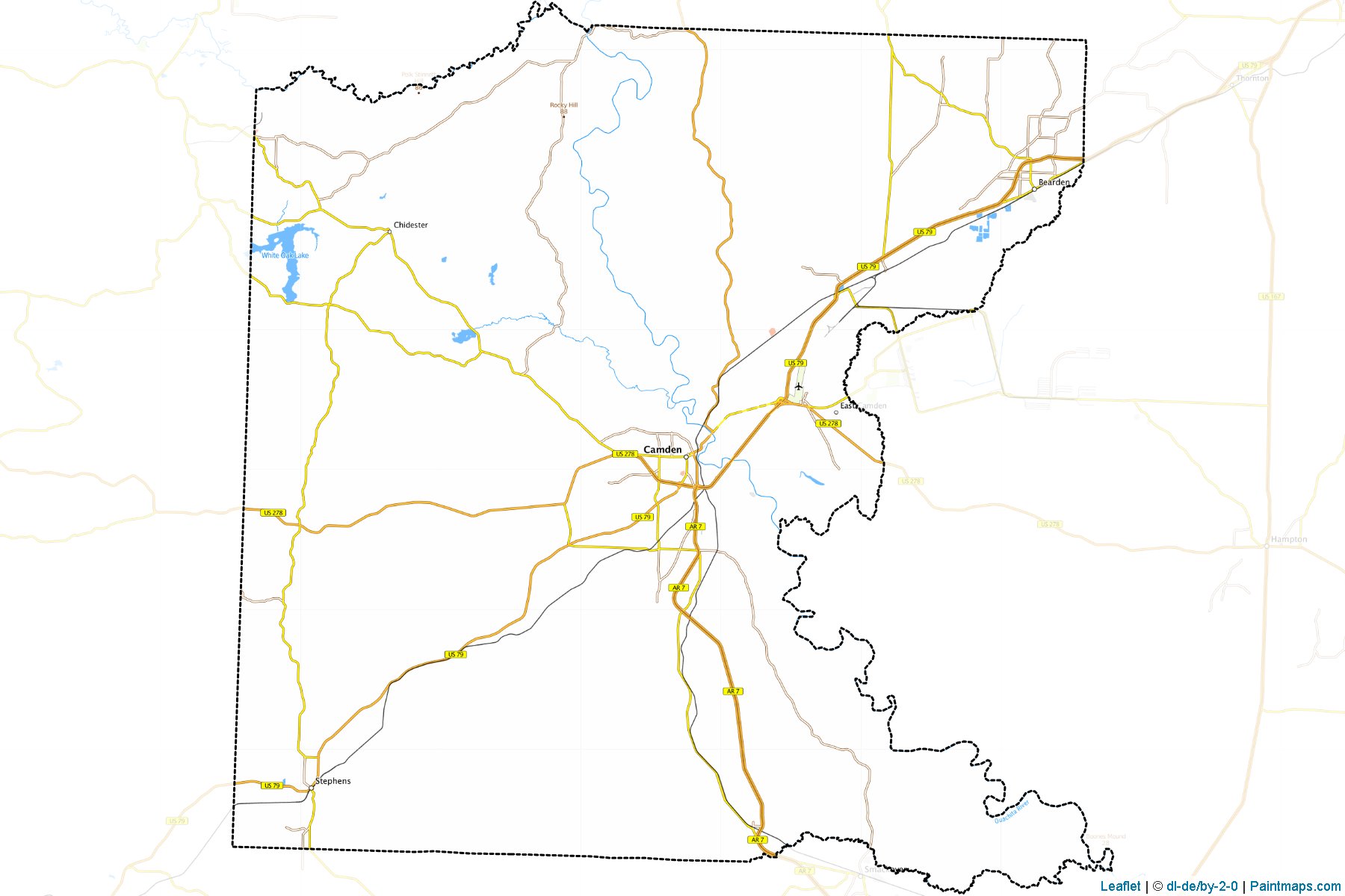 Ouachita (Arkansas) Haritası Örnekleri-1