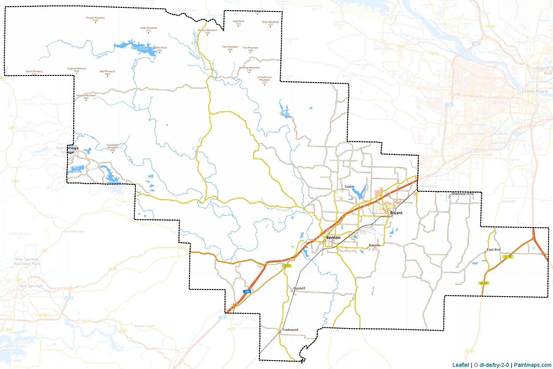 Muestras de recorte de mapas Saline (Arkansas)-1