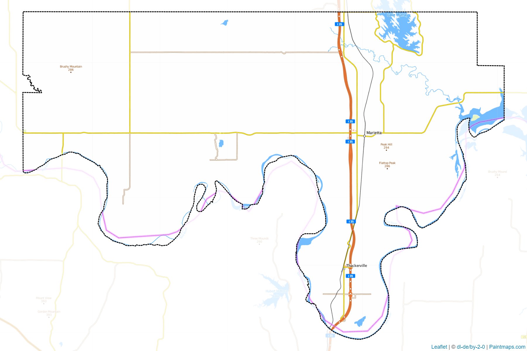 Muestras de recorte de mapas Love (Oklahoma)-1