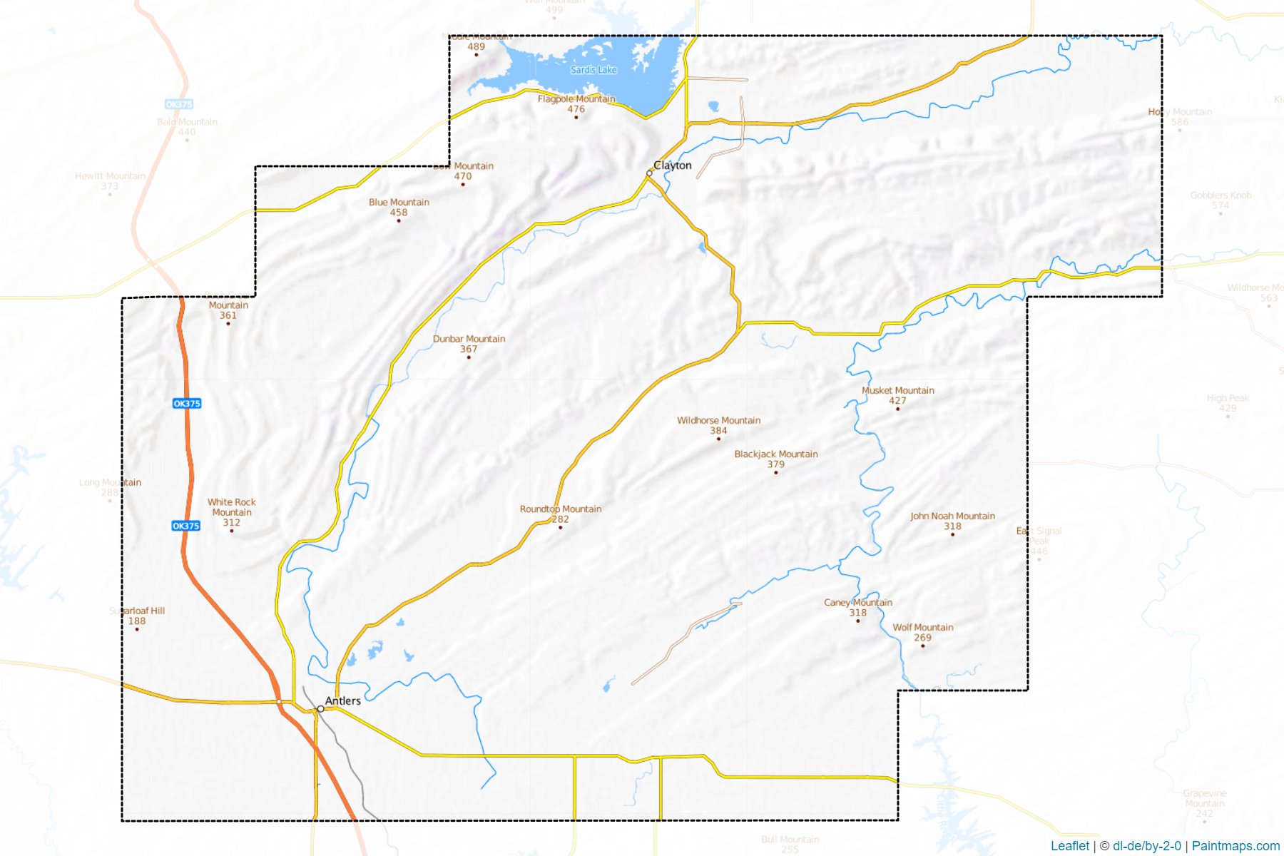 Pushmataha (Oklahoma) Haritası Örnekleri-1