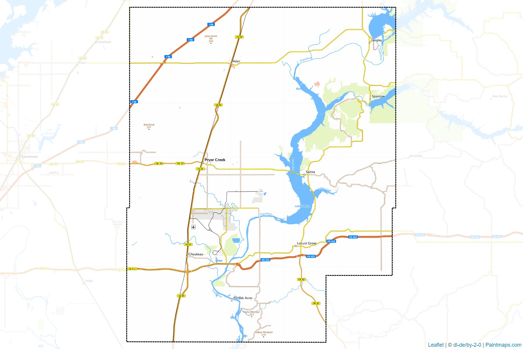 Mayes County (Oklahoma) Haritası Örnekleri-1