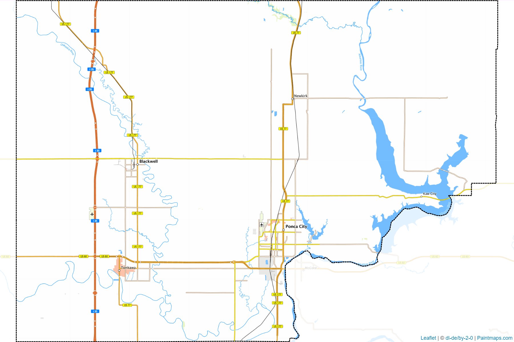 Muestras de recorte de mapas Kay (Oklahoma)-1