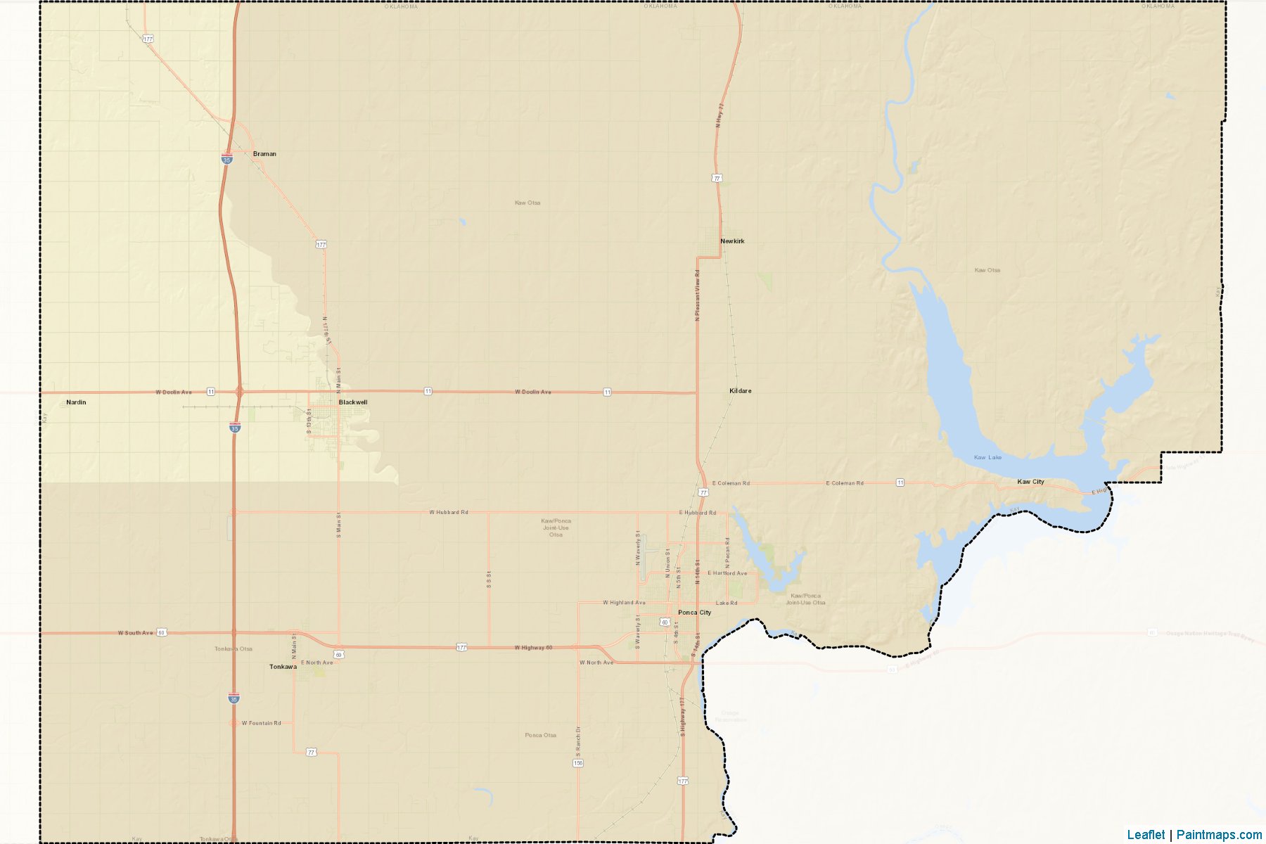 Muestras de recorte de mapas Kay (Oklahoma)-2