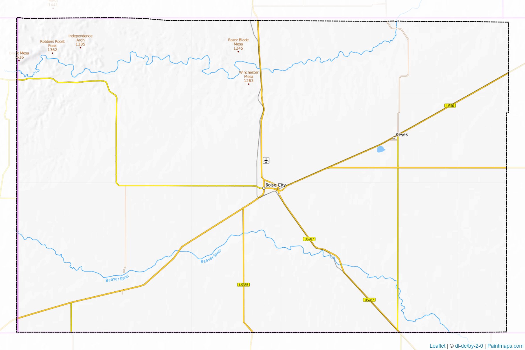 Muestras de recorte de mapas Cimarron (Oklahoma)-1