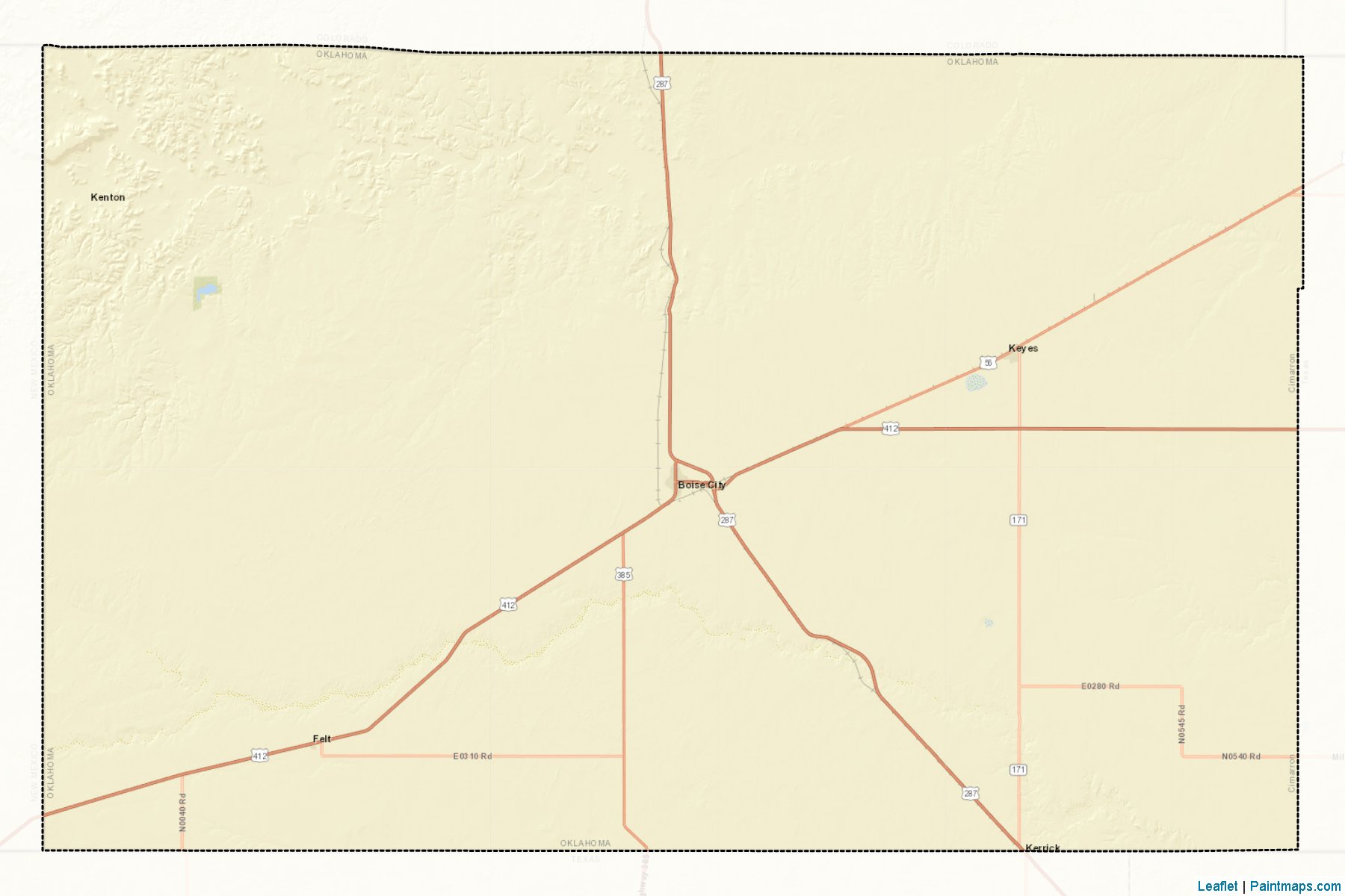 Muestras de recorte de mapas Cimarron (Oklahoma)-2