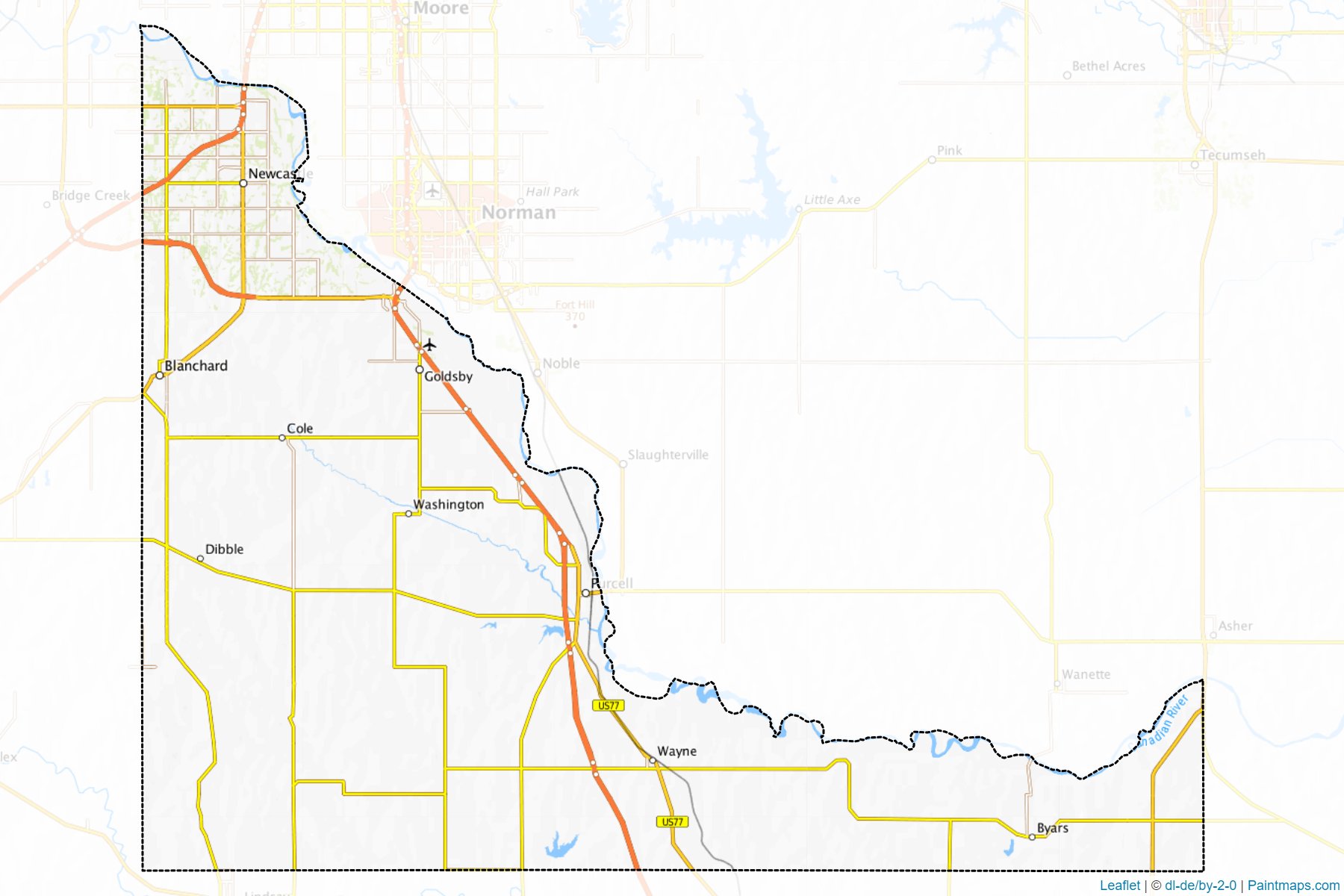 Muestras de recorte de mapas McClain (Oklahoma)-1