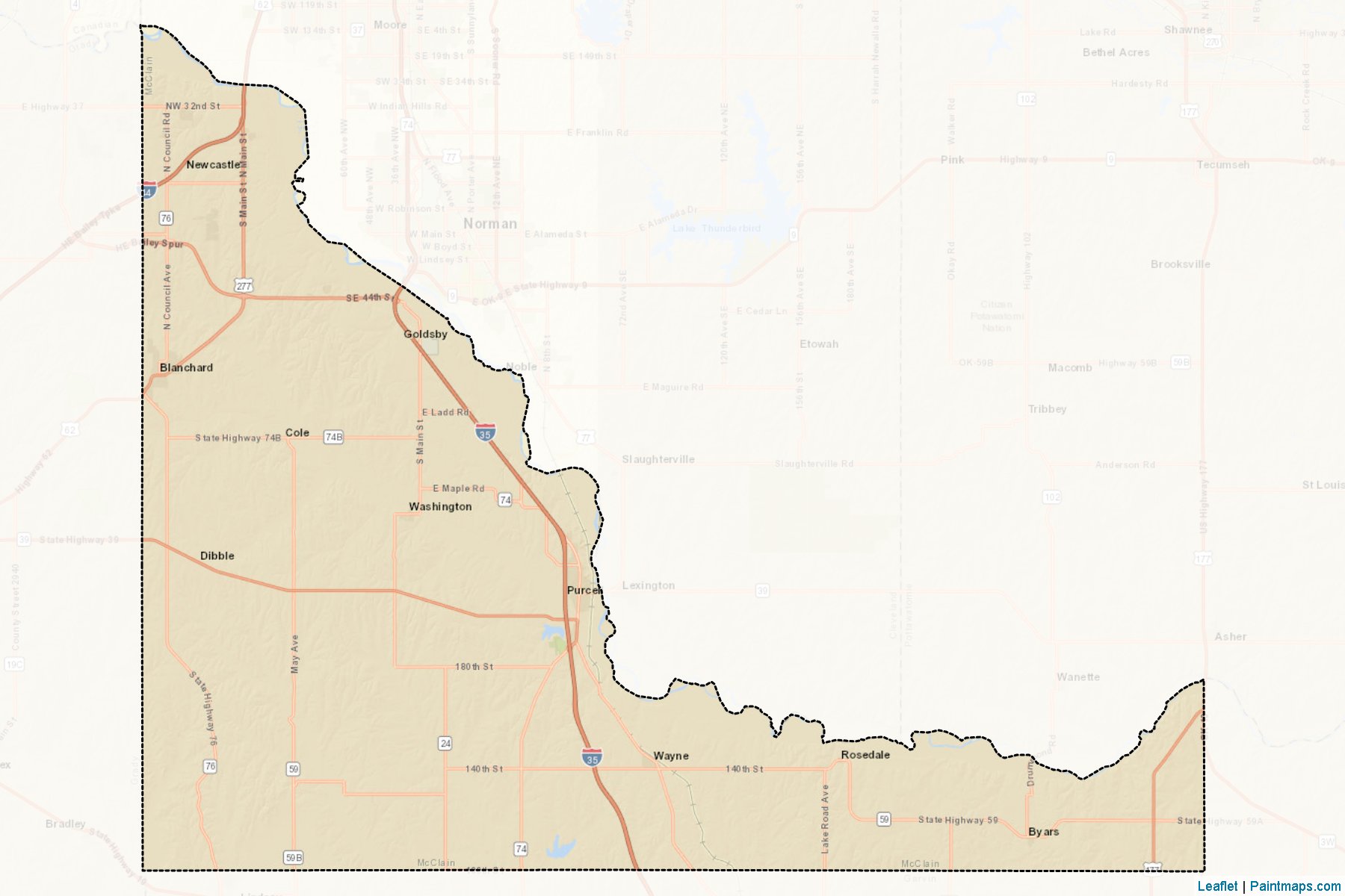 Muestras de recorte de mapas McClain (Oklahoma)-2