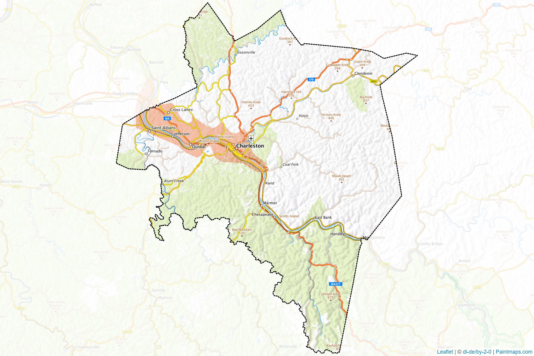 Kanawha (West Virginia) Map Cropping Samples-1