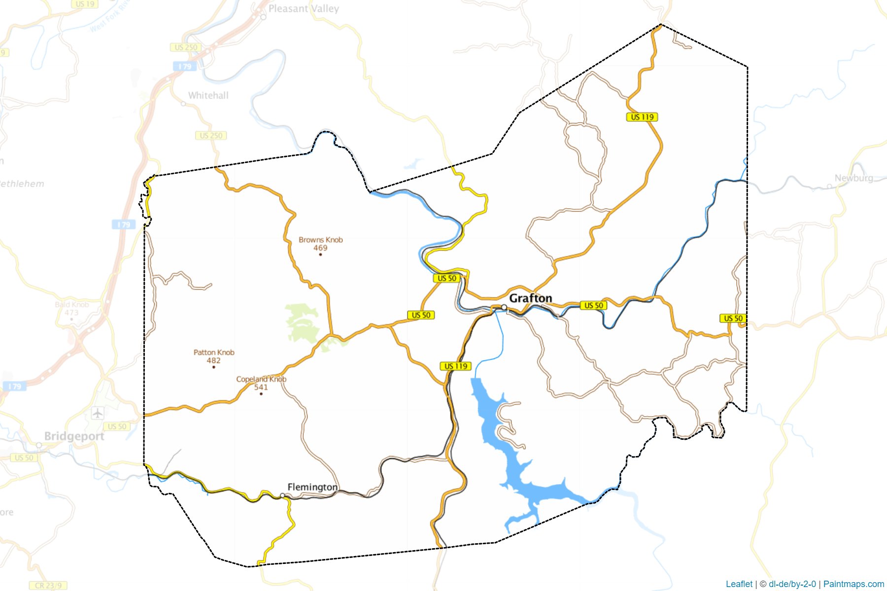 Muestras de recorte de mapas Taylor (West Virginia)-1