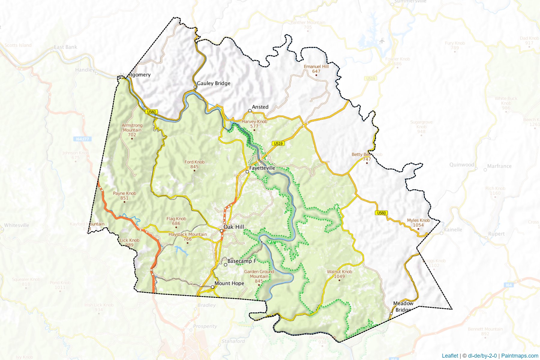 Fayette County (Batı Virginia) Haritası Örnekleri-1