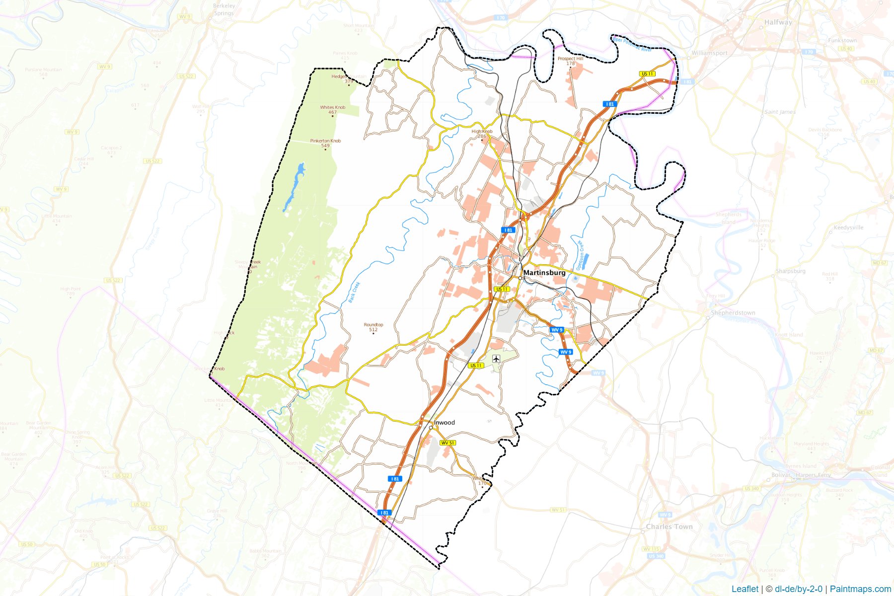 Berkeley County (Batı Virginia) Haritası Örnekleri-1