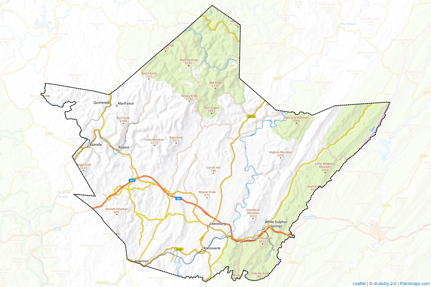 Greenbrier (West Virginia) Map Cropping Samples-1