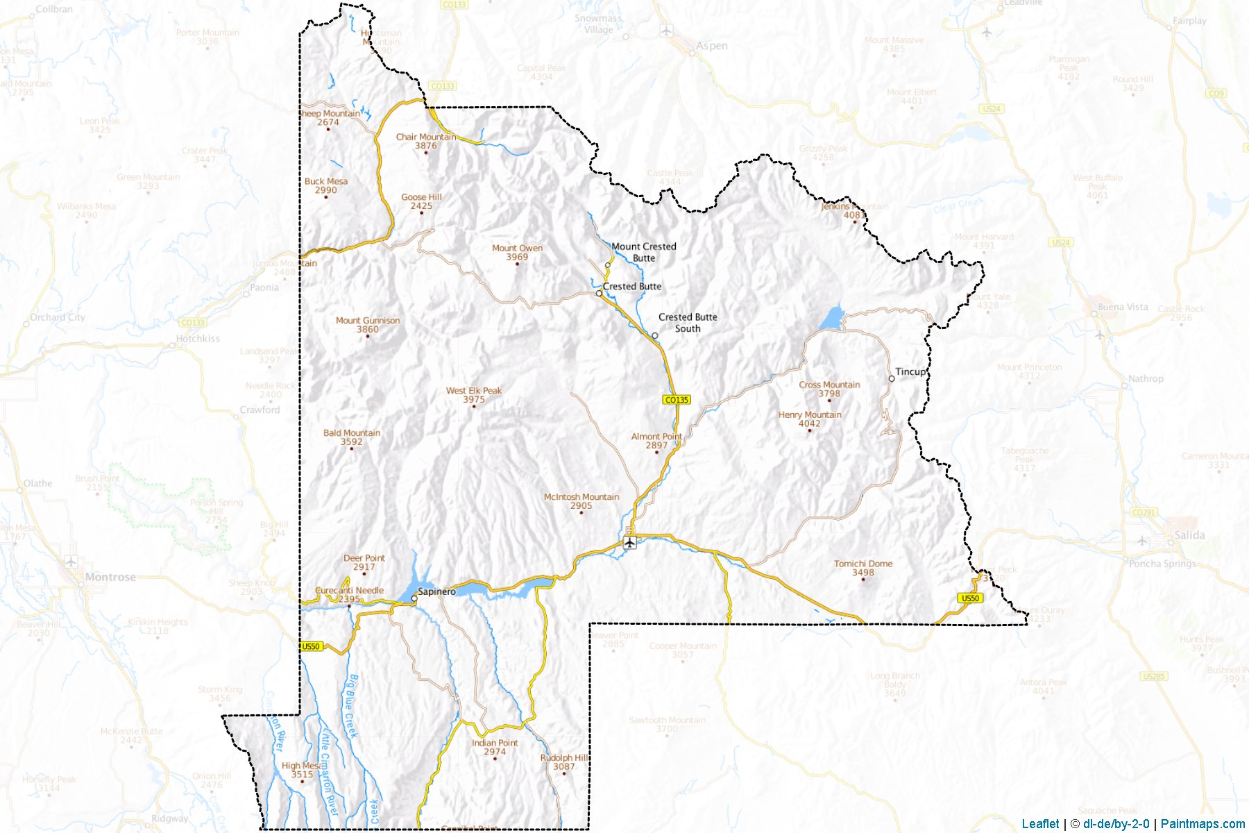 Gunnison (Colorado) Map Cropping Samples-1