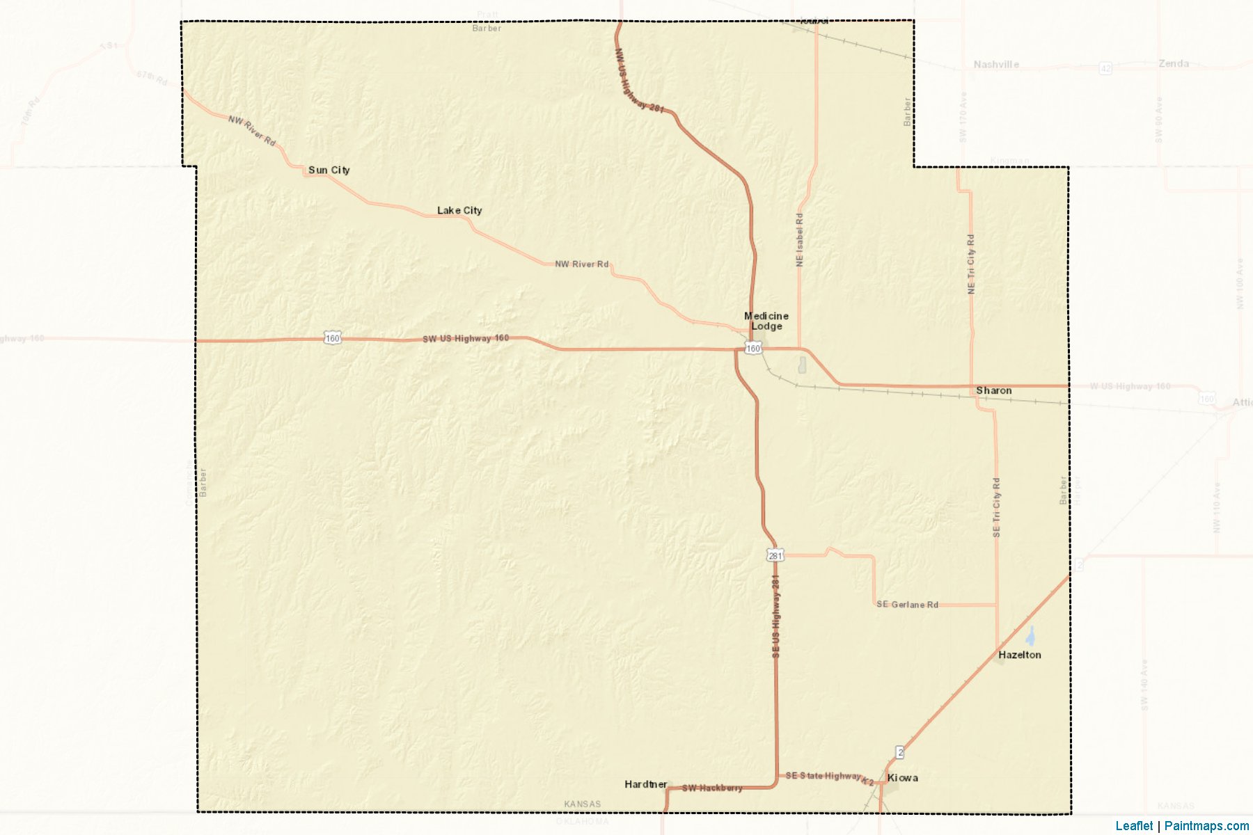 Muestras de recorte de mapas Barber (Kansas)-2