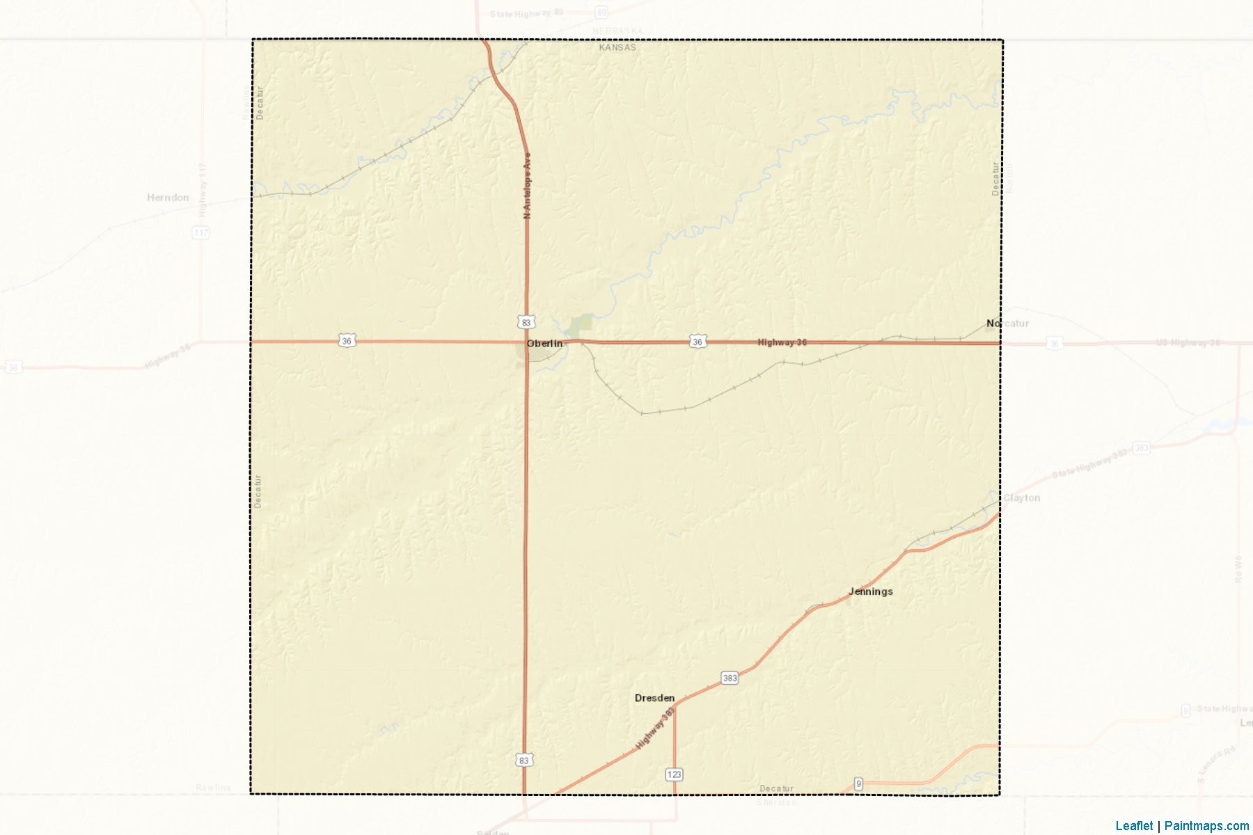 Muestras de recorte de mapas Decatur (Kansas)-2