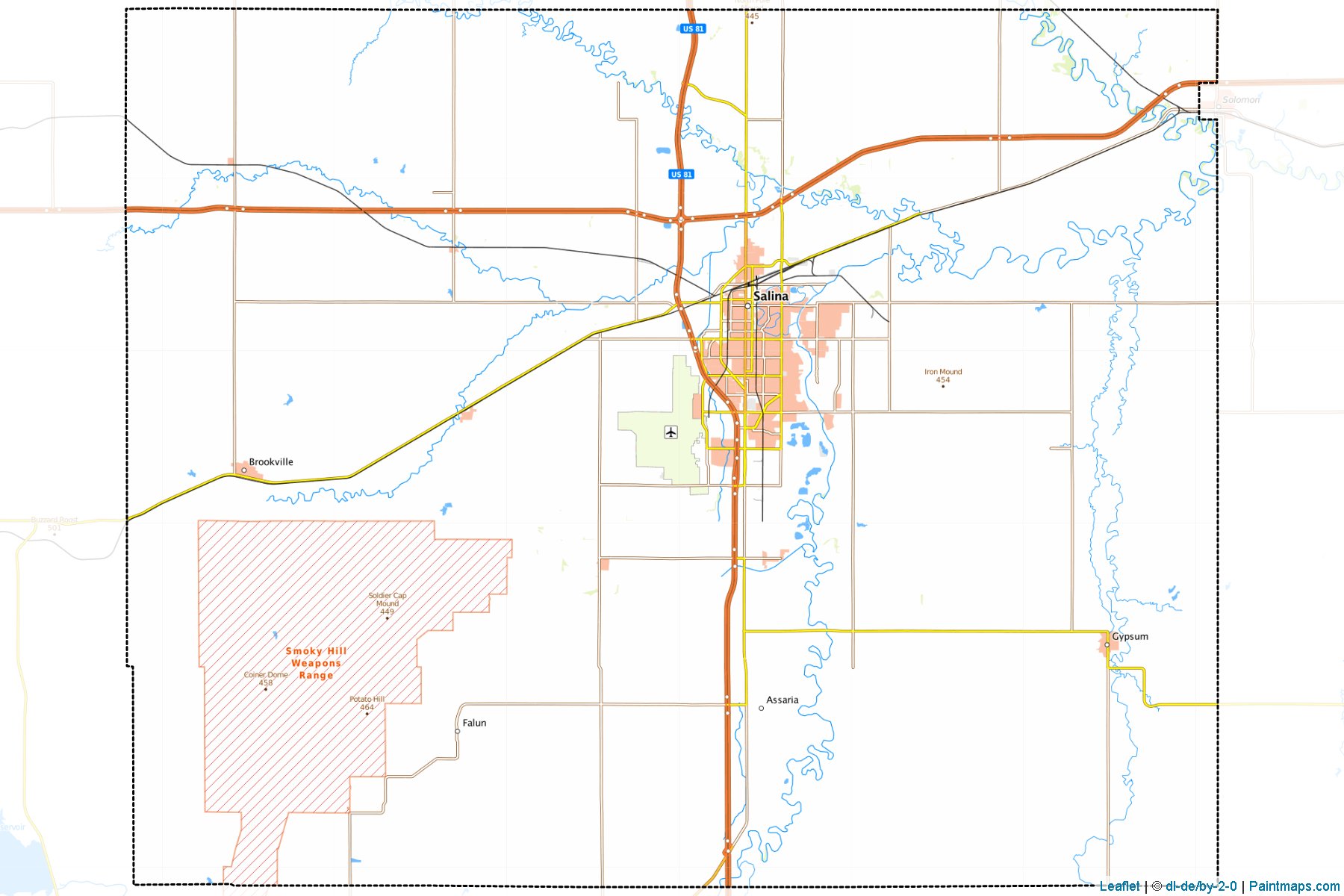 Muestras de recorte de mapas Saline (Kansas)-1