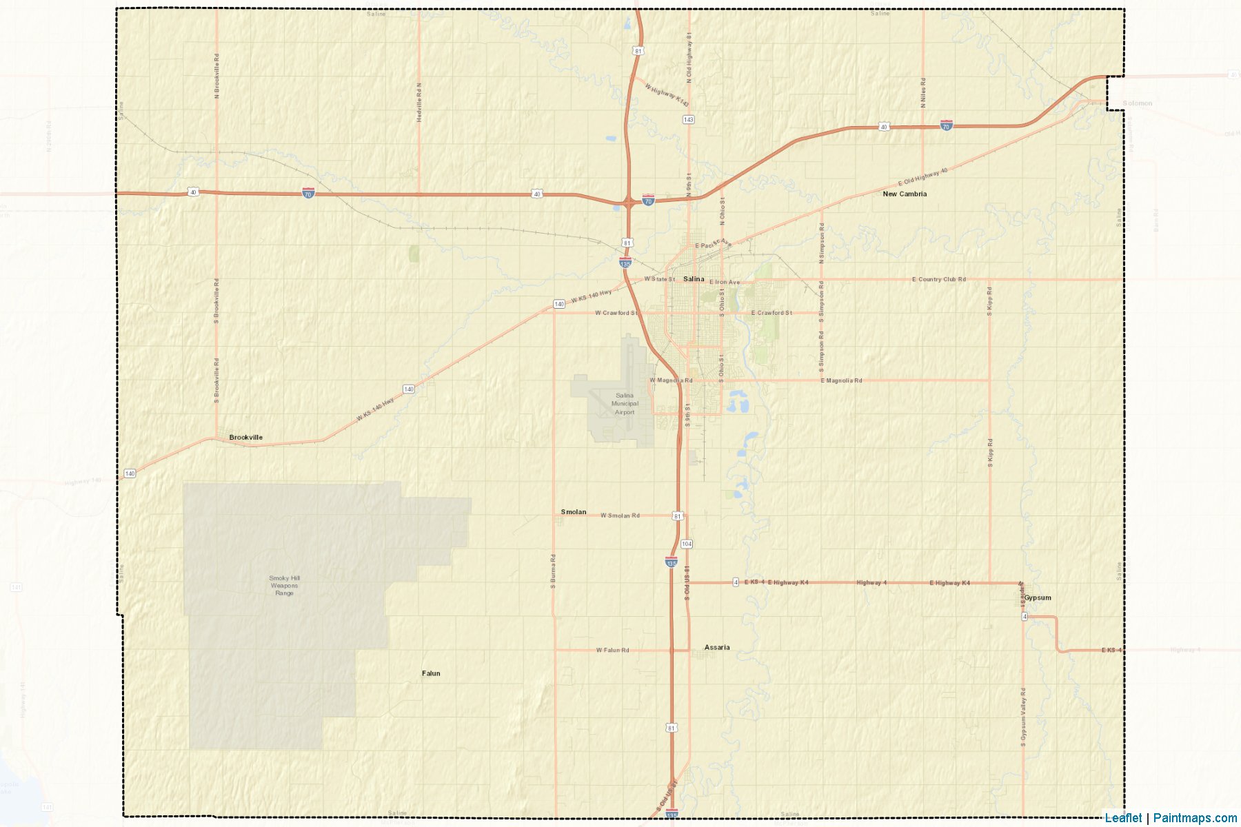 Muestras de recorte de mapas Saline (Kansas)-2