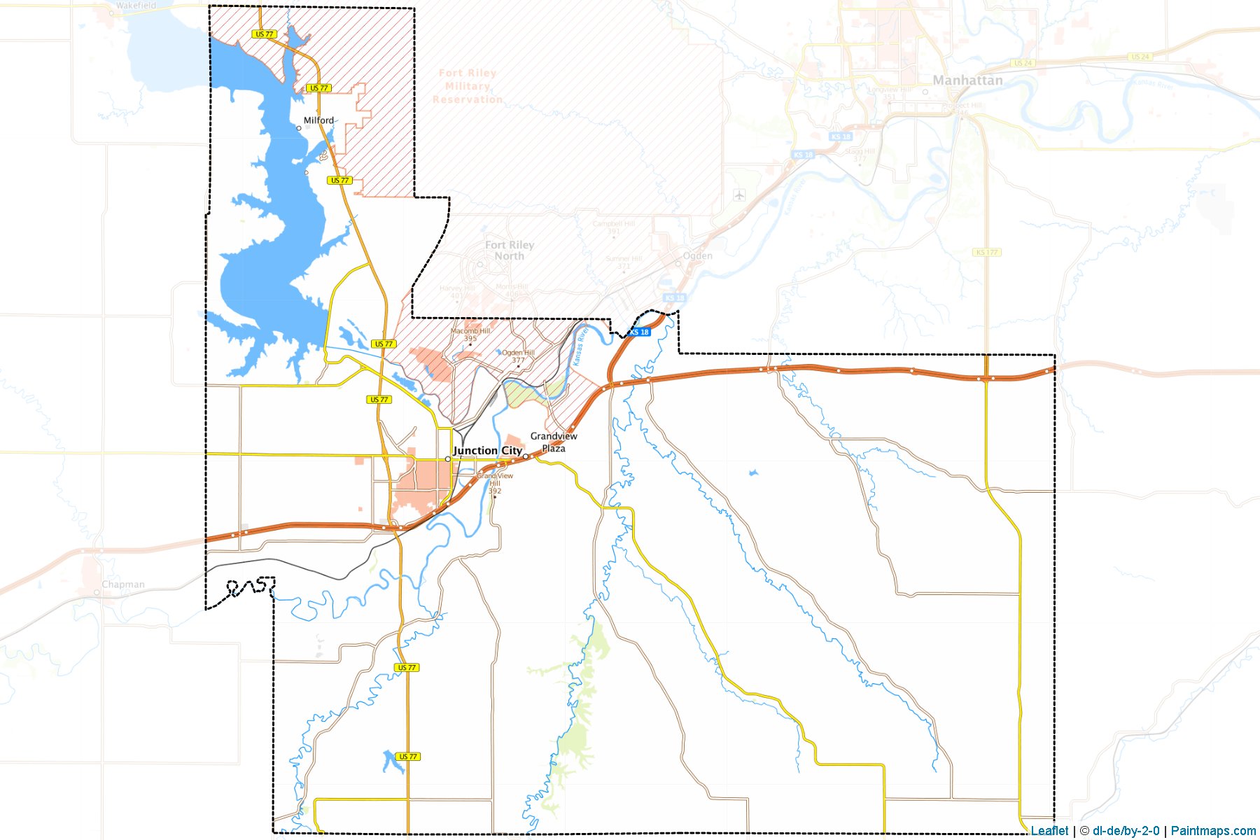 Muestras de recorte de mapas Geary (Kansas)-1