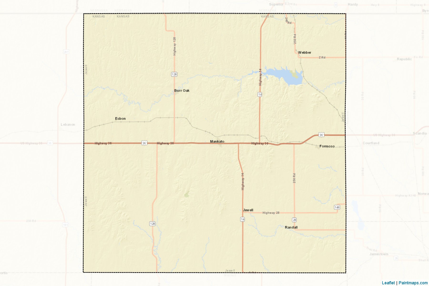 Muestras de recorte de mapas Jewell (Kansas)-2