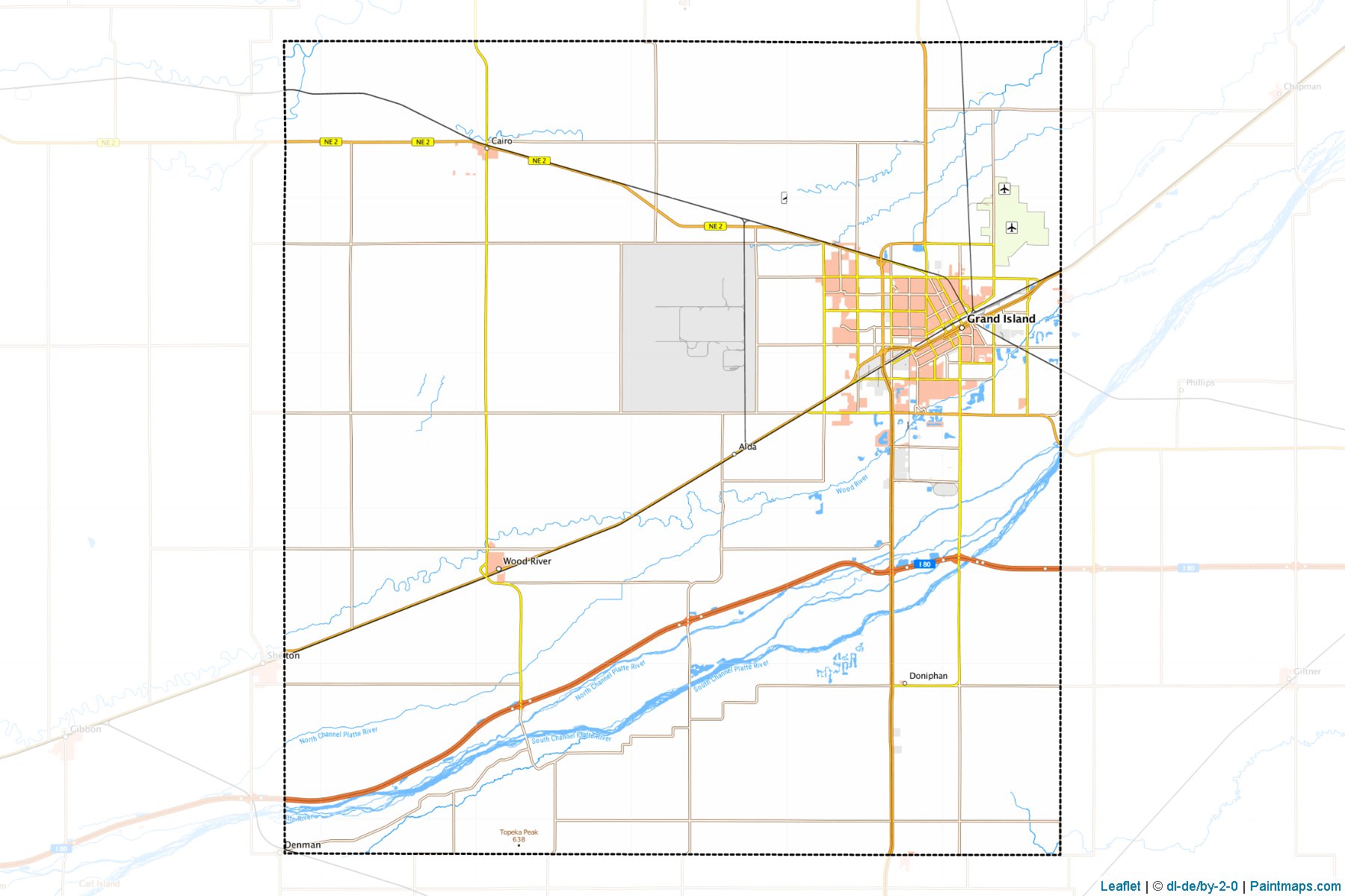 Muestras de recorte de mapas Hall (Nebraska)-1