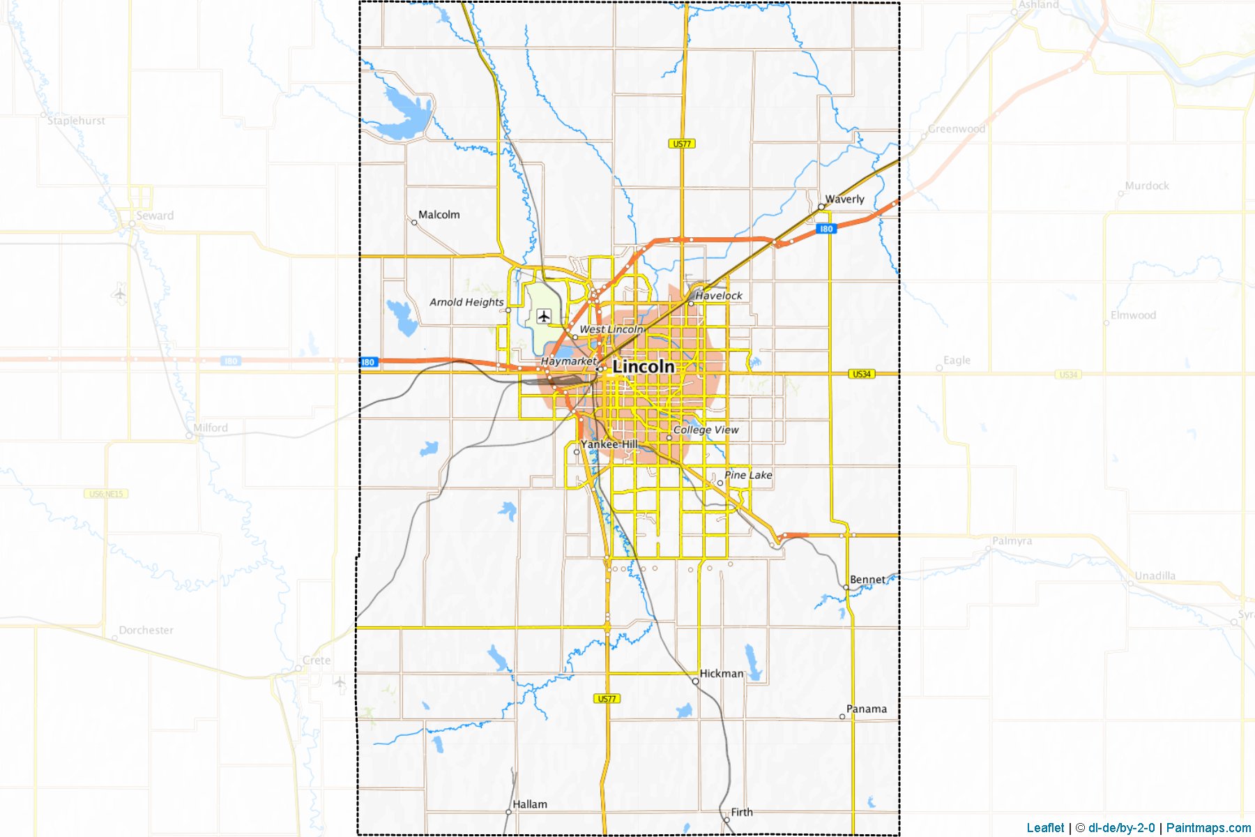 Lancaster County (Nebraska) Haritası Örnekleri-1