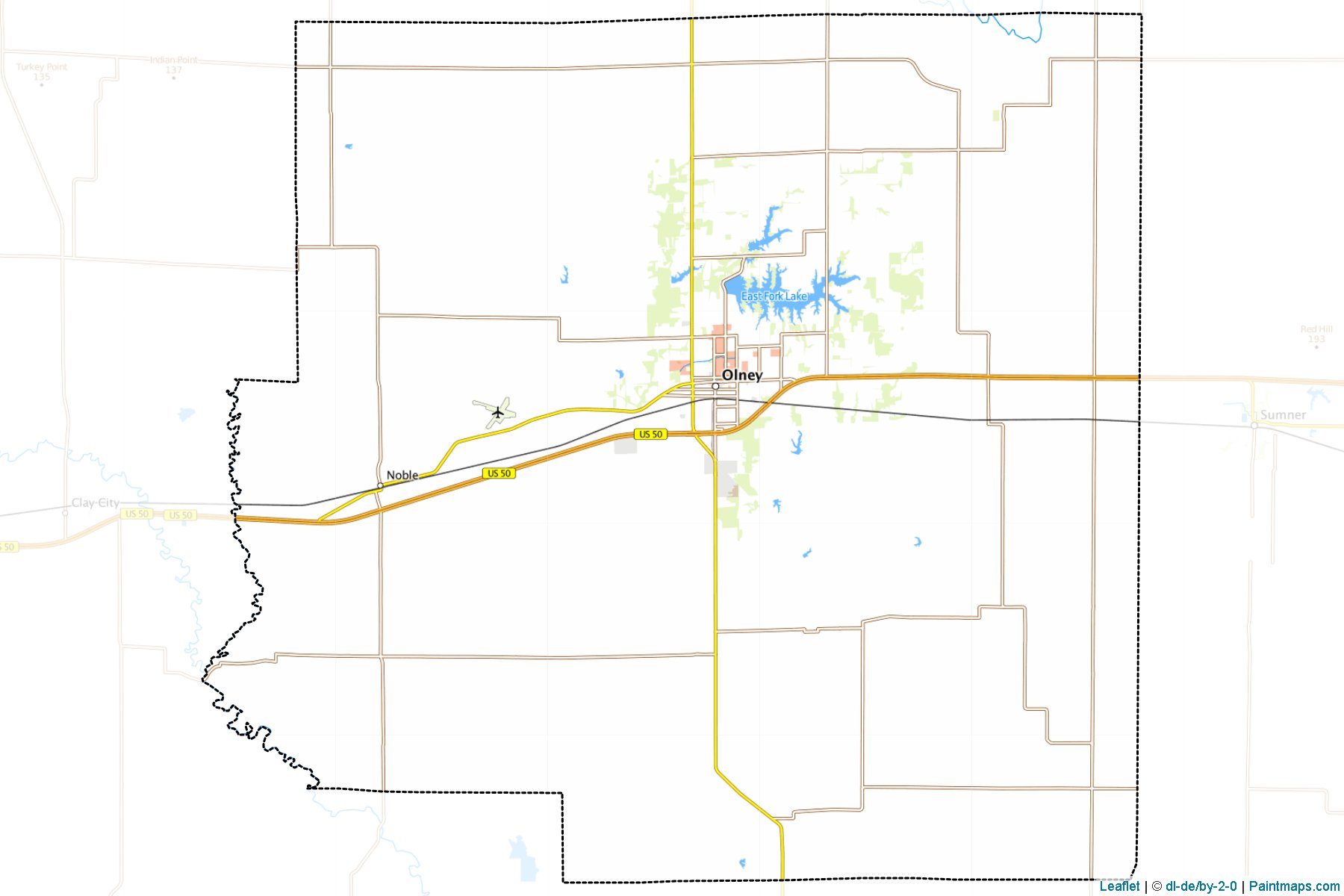 Muestras de recorte de mapas Richland (Illinois)-1