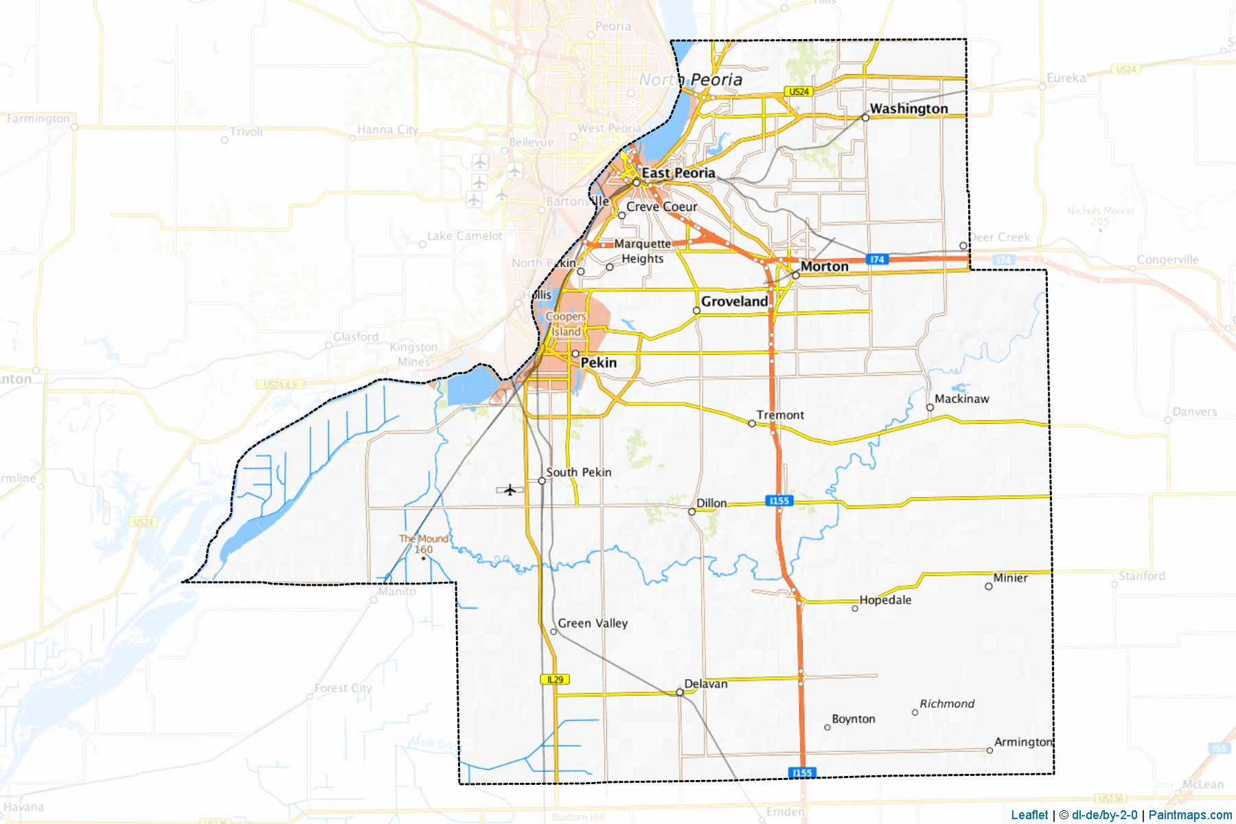 Tazewell (Illinois) Map Cropping Samples-1